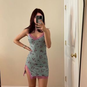 Brand New Motel Rocks Coti Bloom Lime Slip Lace Dress with Tags